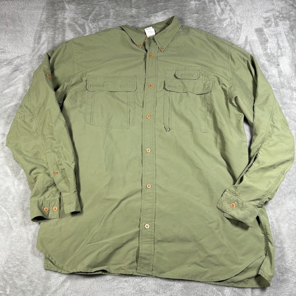 The North Face Safari Shirt Men XL Fishing Hunting Button Up Long Sleeve Vented - Picture 1 of 12